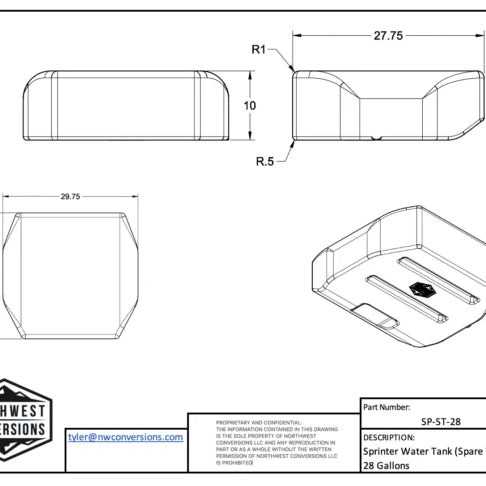 28-Gallon Spare Tire Water Tank (SP-ST-28) - My Store