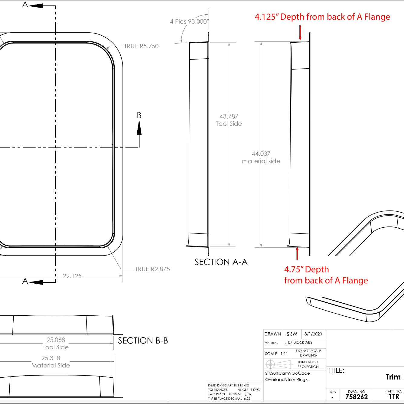 Transit Window Driver AMA Trim Ring - My Store