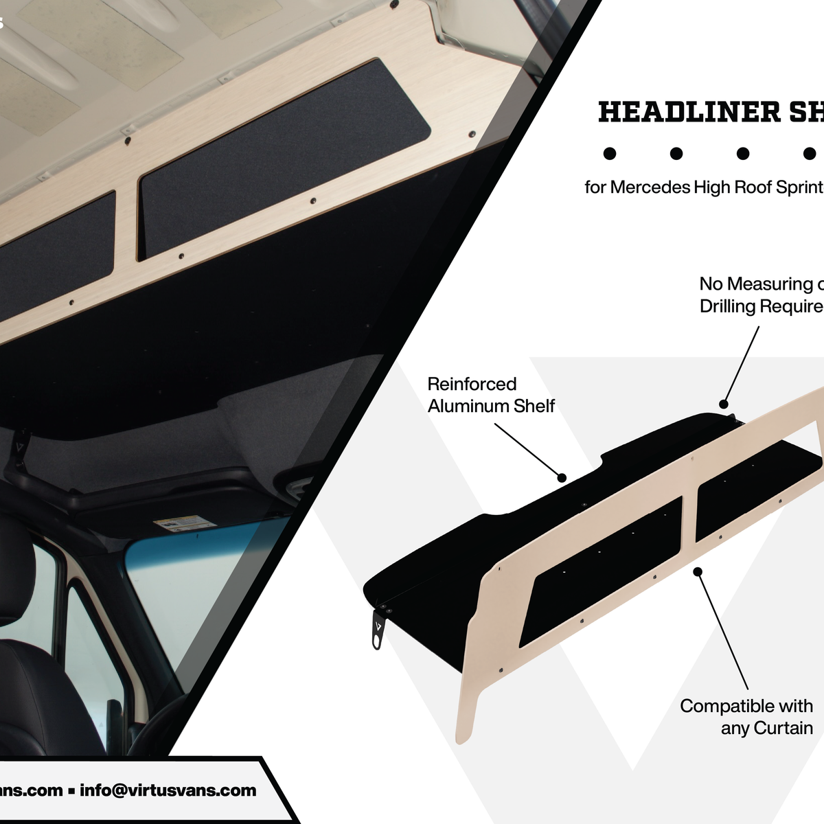 Van Headliner Shelf for Sprinter Vans (2019+) - My Store
