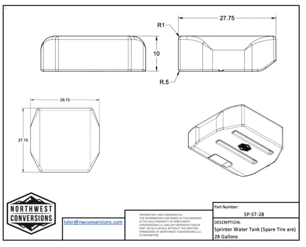 28-Gallon Spare Tire Water Tank (SP-ST-28) - My Store