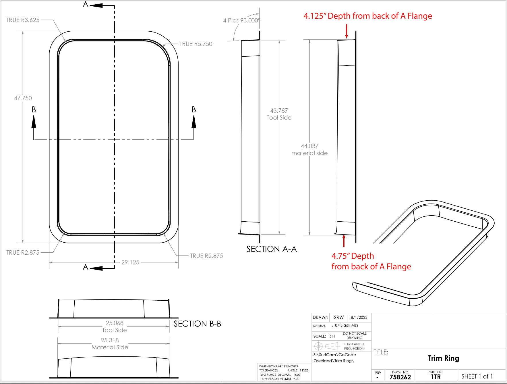 Transit Window Driver AMA Trim Ring - My Store