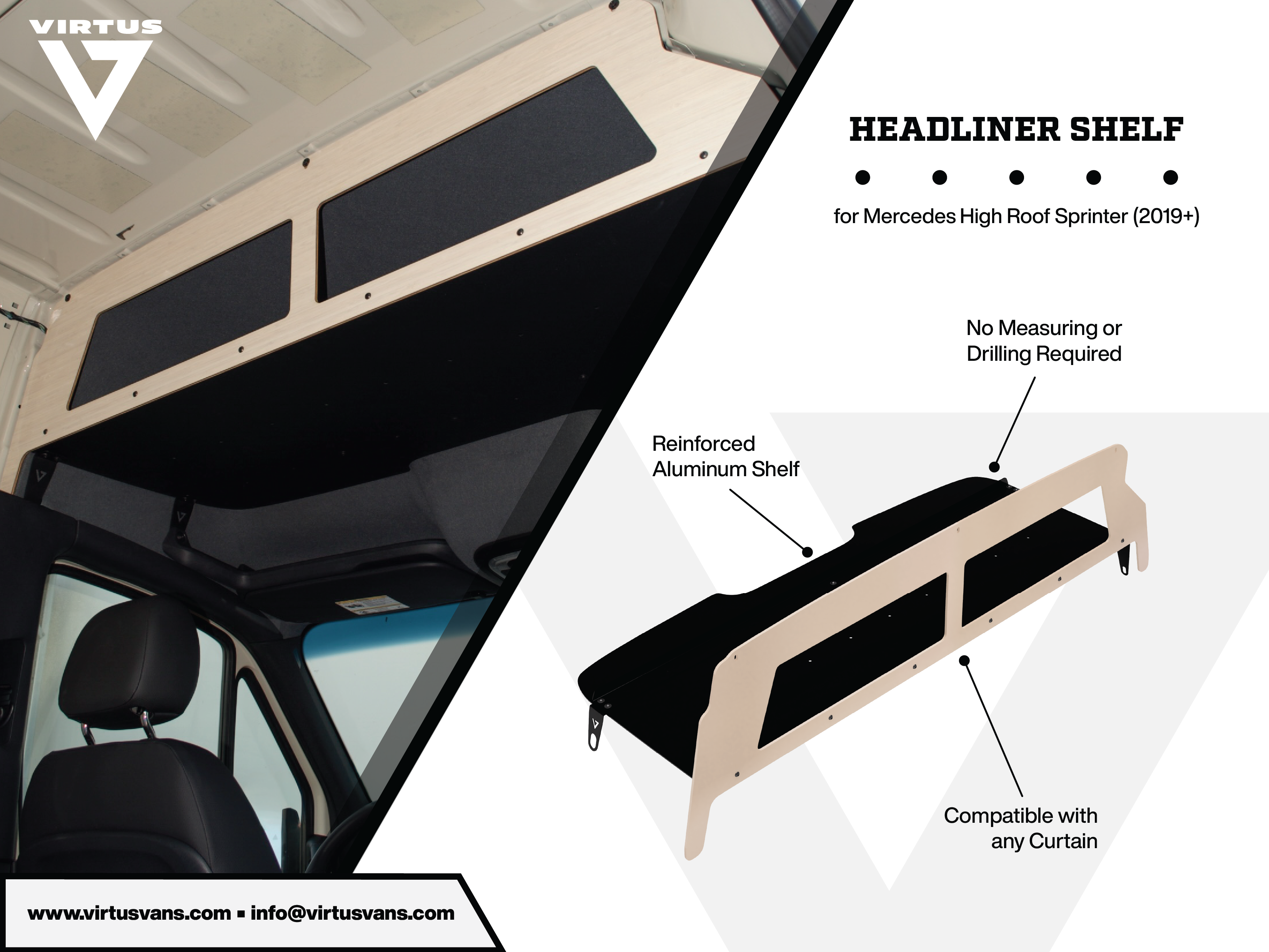 Van Headliner Shelf for Sprinter Vans (2019+) - My Store
