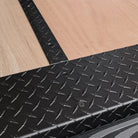 Diamond plate flooring trim on Virtus Vans Sprinter Base Camp Build conversion kit