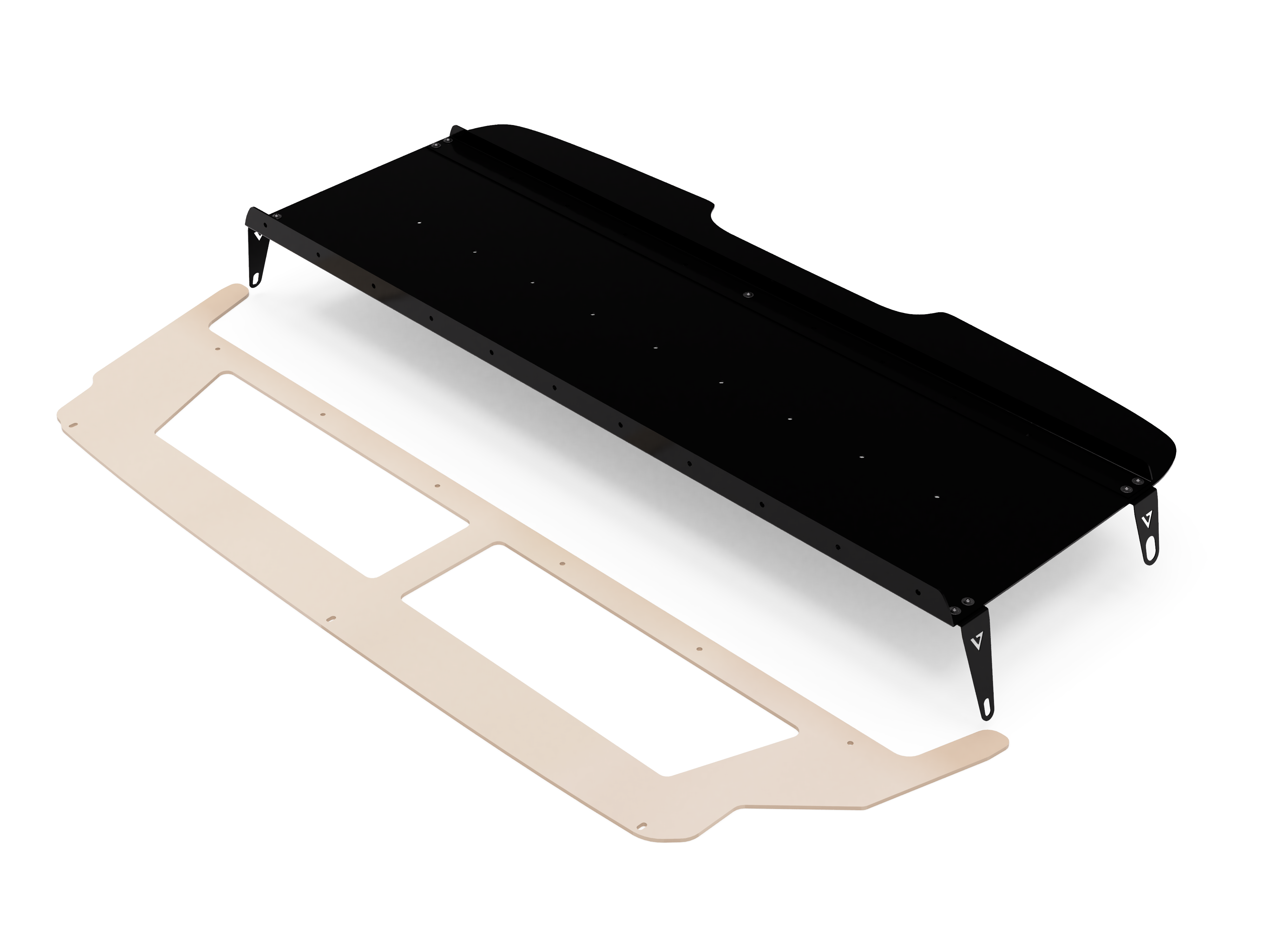 Virtus Vans Sprinter headliner shelf — Unfinished Birch laminate face