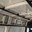 Ceiling rail system installed in Sprinter van conversion — Virtus Vans Base Camp Build